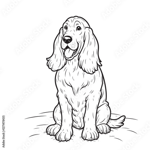 Dog line art vector on white background, Dog  icon.,  Dog vector and illustration on white background Ai Generated 