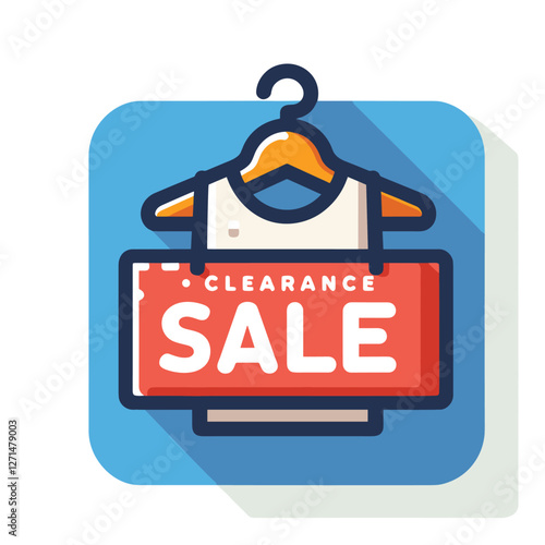 Clearance Sale Icon with Hanger and Tag Illustration
