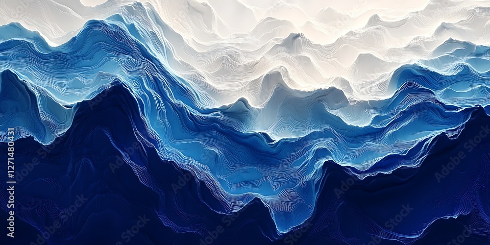 Obraz premium Abstract Blue Mountains Landscape (14)