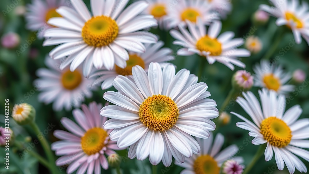 Obraz premium Intricate Daisy Botanical Illustration for Wallcoverings