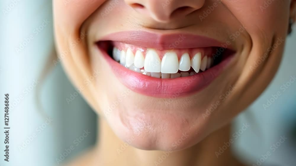Close-up of a Happy Woman Showing Brilliant White Teeth Smile Close-up of a Happy Woman Showing Brilliant White Teeth Smile