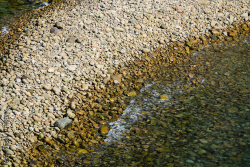 high-angle view of the pebble beach photo