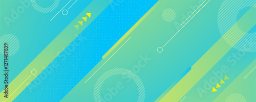 Abstract gradient green tosca geometric shapes background