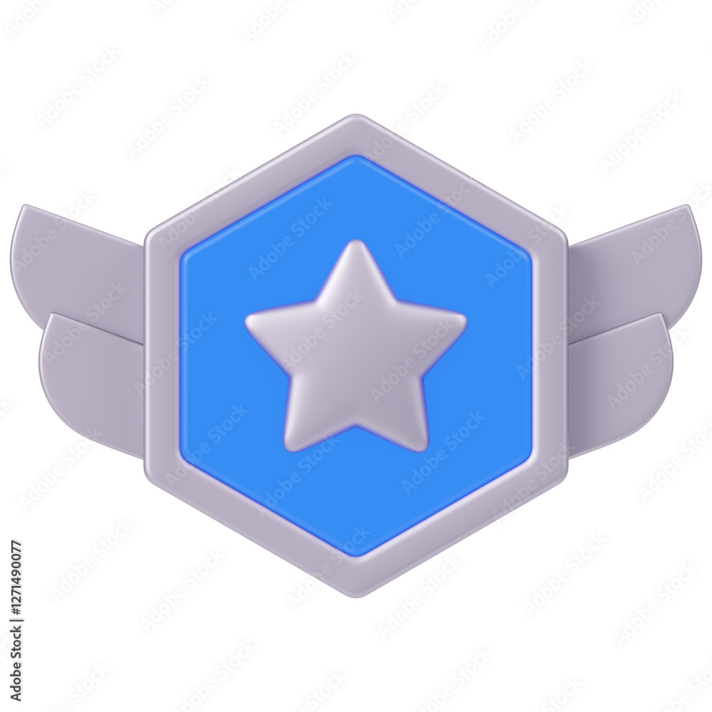 Game Badge Silver 3D Icon Illustration Pack Game Badge Silver 3D Icon Illustration Pack
