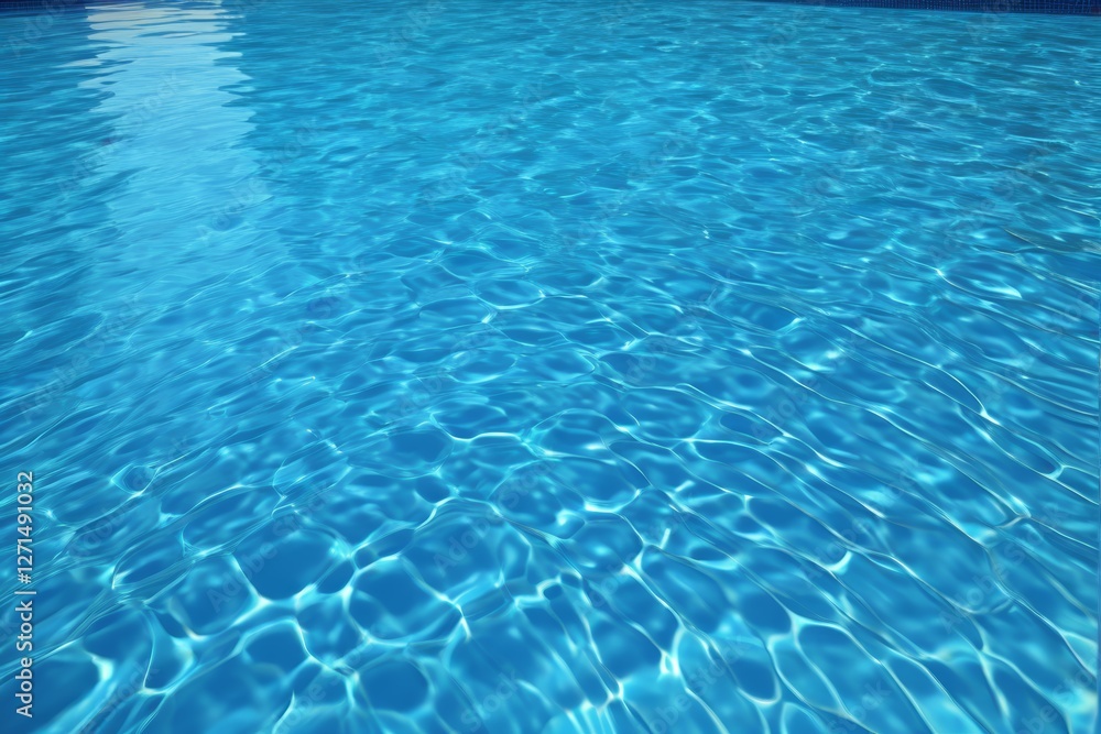 there is a pool with a blue water and a white umbrella there is a pool with a blue water and a white umbrella