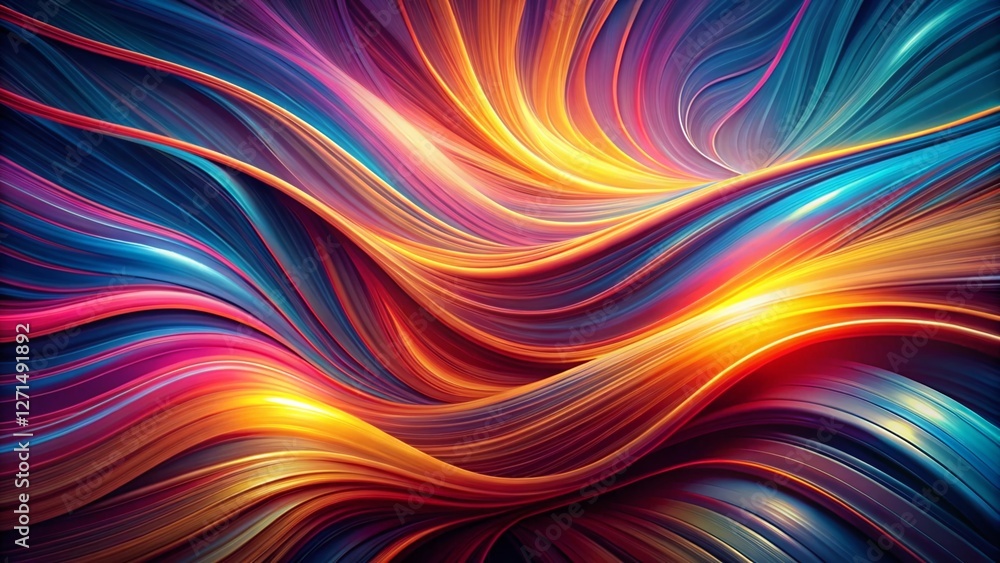Obraz premium Abstract Background: Wriggling Lines, Dynamic Design, Left Copy Space