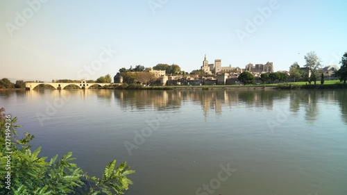 Wallpaper Mural Pan over the river Rhone and the medieval part of town of Avignon Torontodigital.ca
