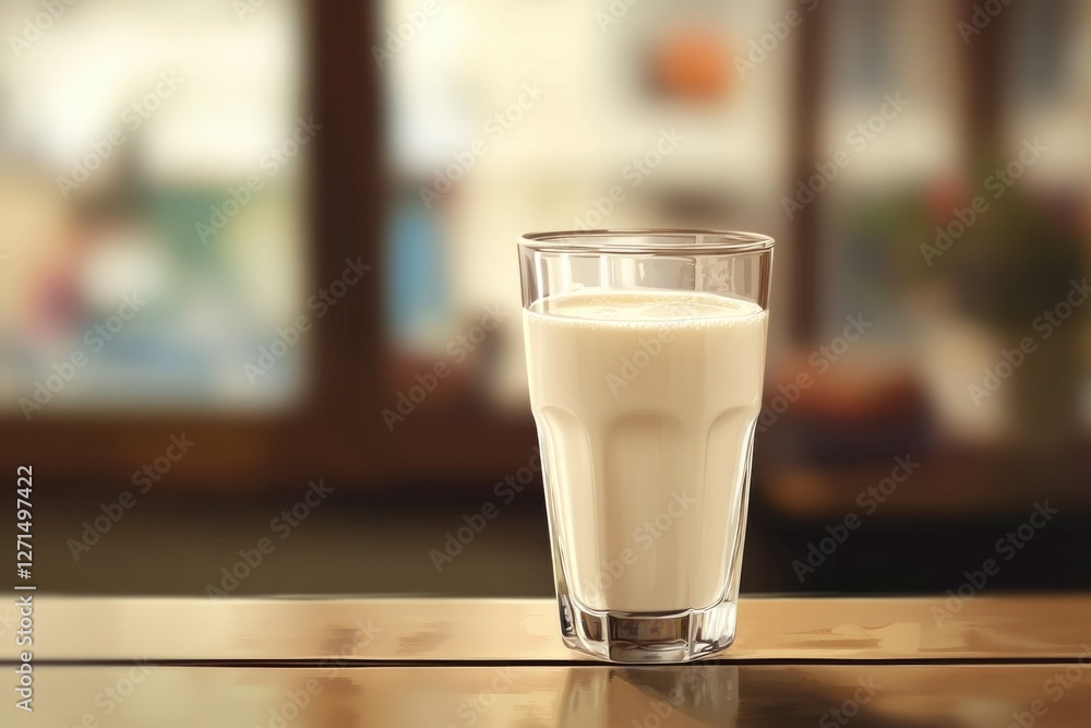 A refreshing glass of milk sits delicately on a rustic wooden table, inviting you to enjoy its creamy texture and nutritious benefits in a cozy atmosphere. A refreshing glass of milk sits delicately on a rustic wooden table, inviting you to enjoy its creamy texture and nutritious benefits in a cozy atmosphere.