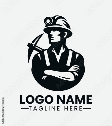 Miner Logo Design, Mining Company Logo, Gold Miner Logo