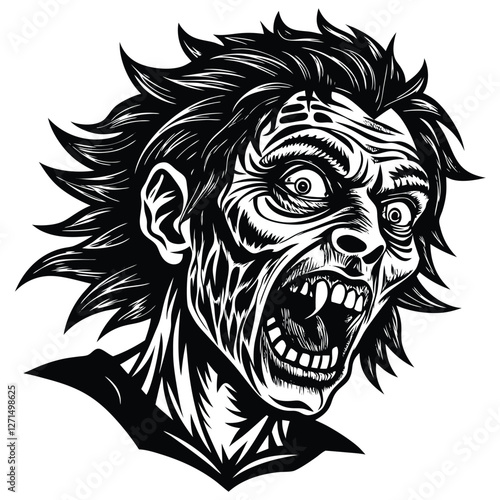 zombie vector illustration on white artboard