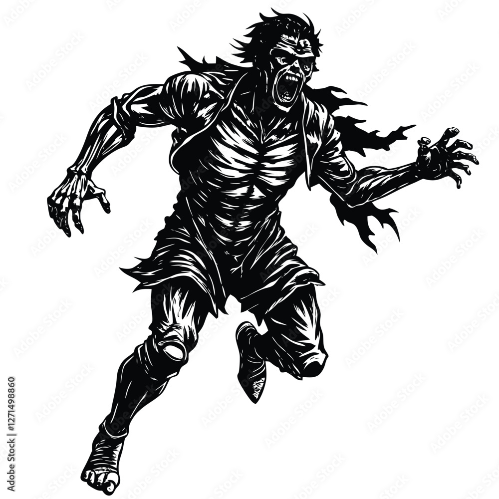 Fototapeta premium vector illustration of a zombie horror
