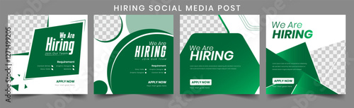 Join our team banners. We are hiring communication poster, help wanted advertising banner with speaker and vacant badge. Hr recruiting hire, vacancy job offer isolated vector signs set