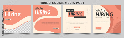 Join our team banners. We are hiring communication poster, help wanted advertising banner with speaker and vacant badge. Hr recruiting hire, vacancy job offer isolated vector signs set