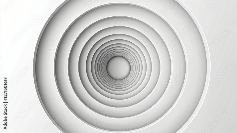Fototapeta premium Abstract white circles tunnel background design