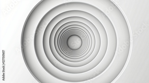 Fototapeta Naklejka Na Ścianę i Meble -  Abstract white circles tunnel background design