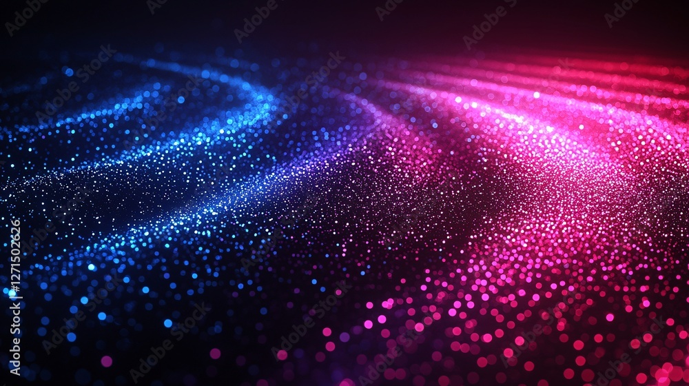 Abstract Pink Blue Particle Waves Abstract Pink Blue Particle Waves