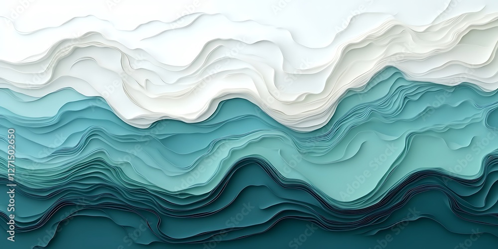 Obraz premium Abstract layered mountain landscape