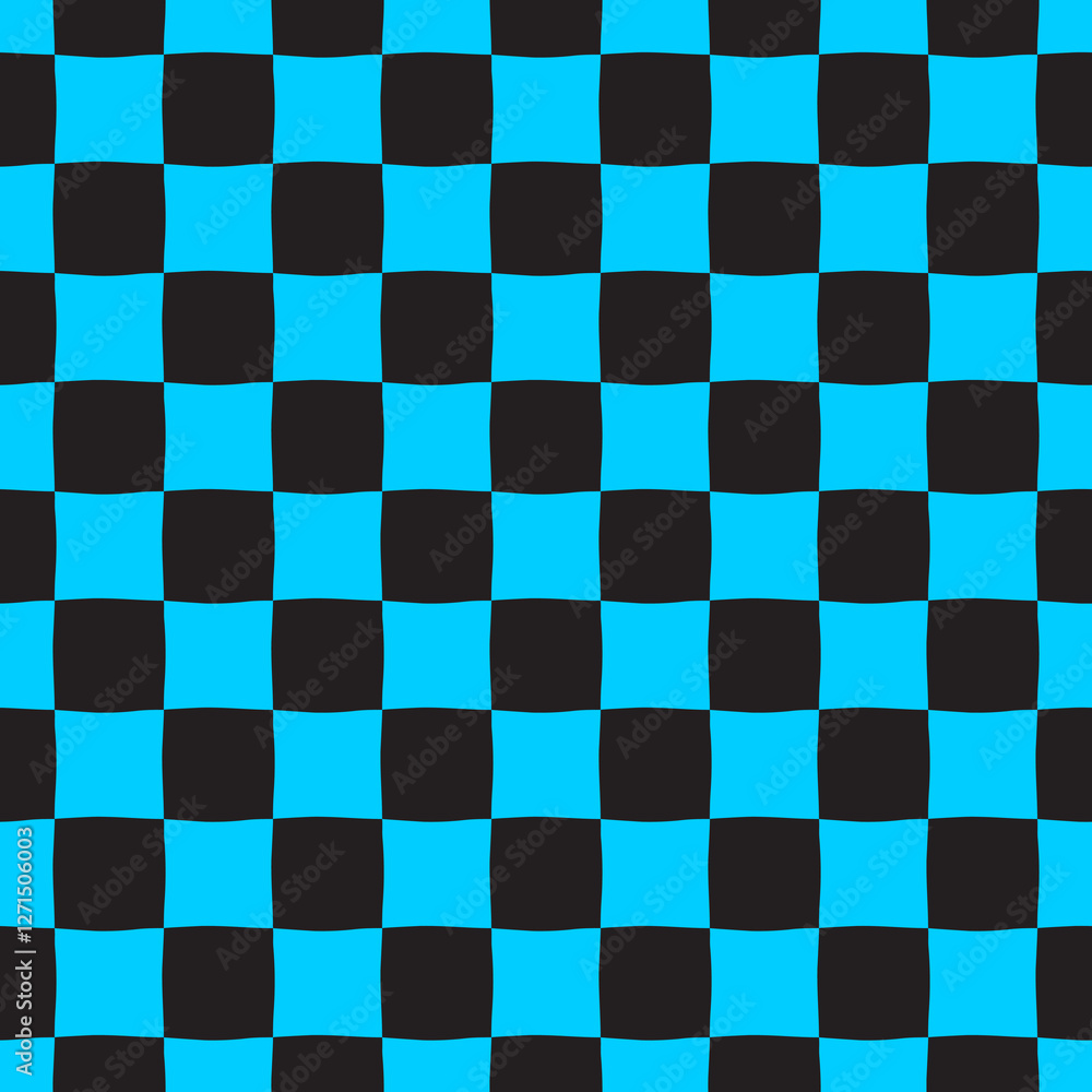 Fototapeta premium Blue and black checkered chess background. Vector
