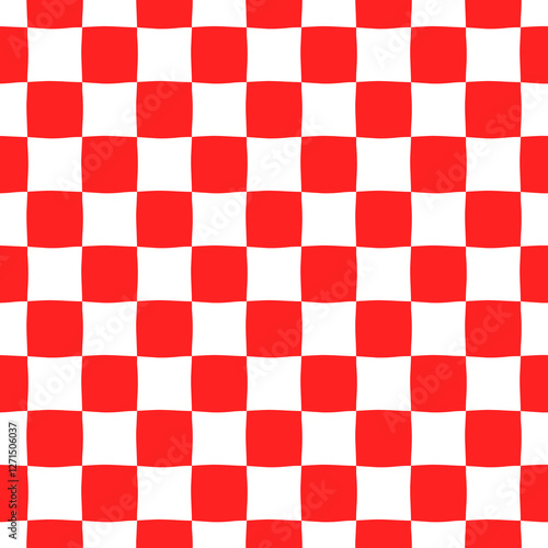 White and red checkered background. Vector