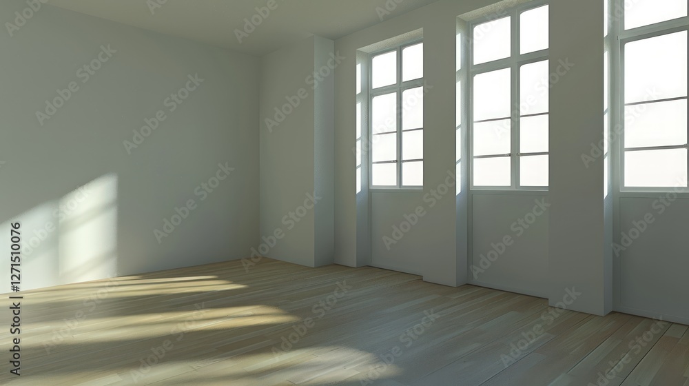 Sunlight Streaming into an Empty Room: A Minimalist Interior Sunlight Streaming into an Empty Room: A Minimalist Interior