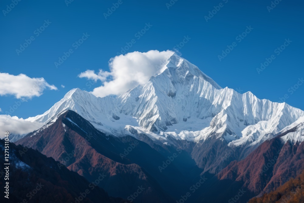mountains with snow on them and a blue sky in the background mountains with snow on them and a blue sky in the background