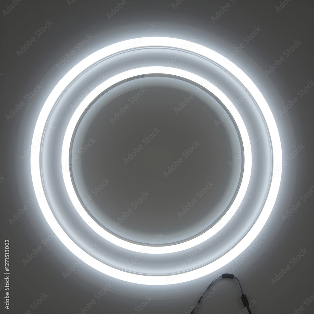 Ultra-thin LED strip light on a white background. Generative AI