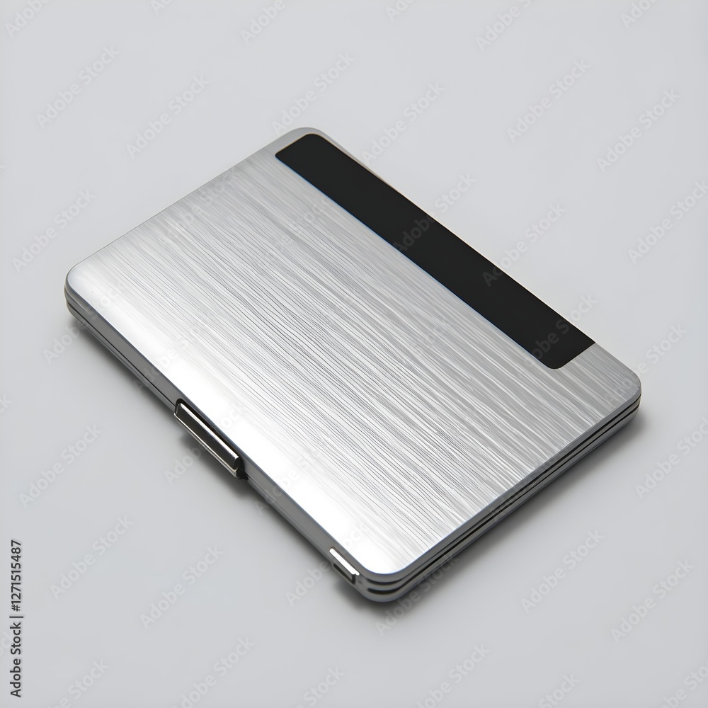 Aluminum cardholder on a white background. Generative AI Aluminum cardholder on a white background. Generative AI