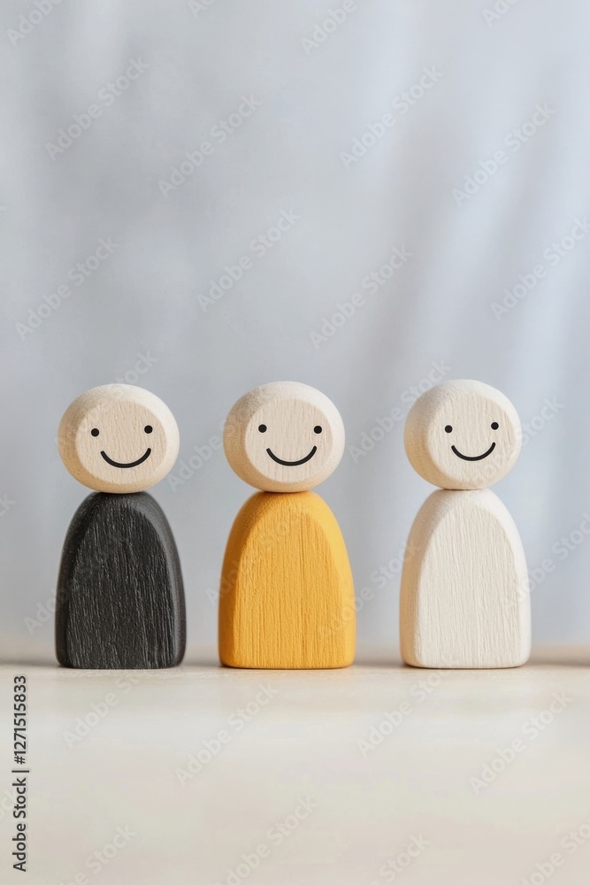 HR wooden block figures representing human resources diversity. HR wooden block figures representing human resources diversity.