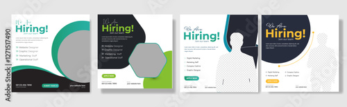 Recruitment advertising template. Recruitment Poster, Job hiring poster, social media, banner, flyer. Digital announcement job vacancies layout