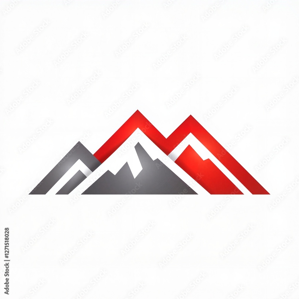 Mountain silhouette graphic design with red accents Mountain silhouette graphic design with red accents
