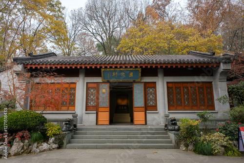 Obraz na płótnie 中国 浙江省杭州市、雷峰塔境内、匯文軒 w salonie