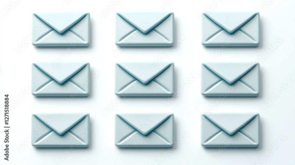 Mail icons set on a white background, perfect for communication needs. Mail icons set on a white background, perfect for communication needs.