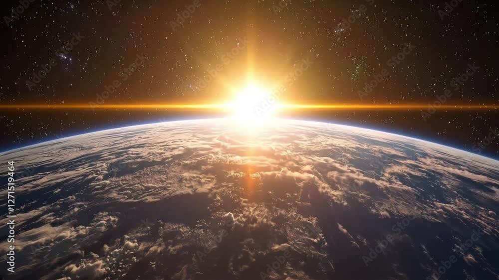 A breathtaking view of Earth from space, with the sun rising over its horizon, surrounded by the vastness of the starry cosmos. A breathtaking view of Earth from space, with the sun rising over its horizon, surrounded by the vastness of the starry cosmos.