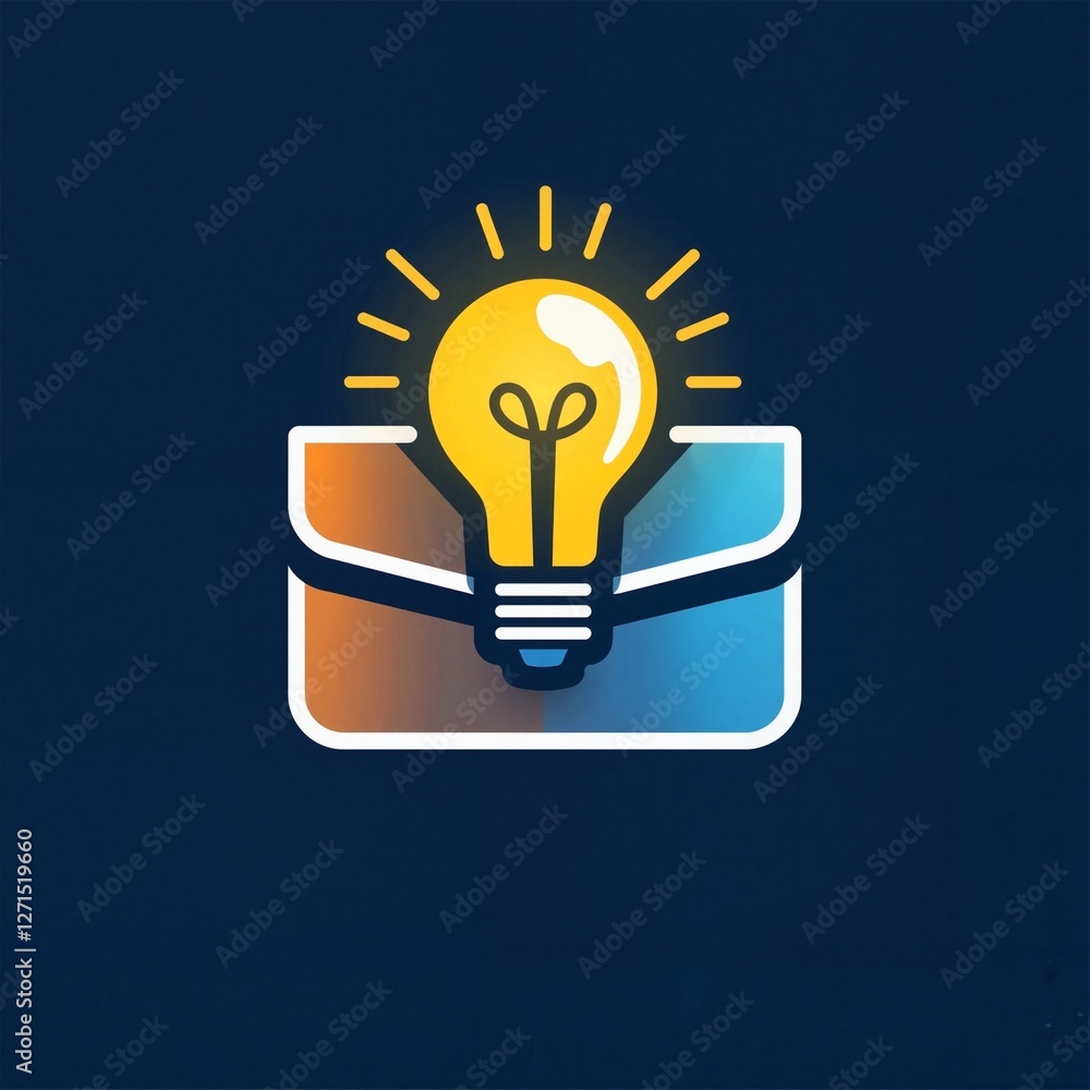 Light bulb glowing in an open envelope Light bulb glowing in an open envelope