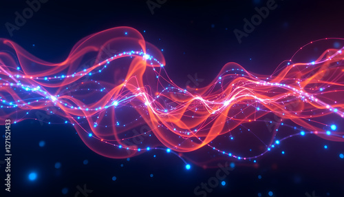 Wallpaper Mural Abstract art design for generative AI with web-like red and white shape and blue light

 Torontodigital.ca