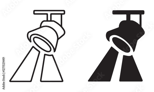 Spotlight vector icon . stage sign. outline and filled version .
