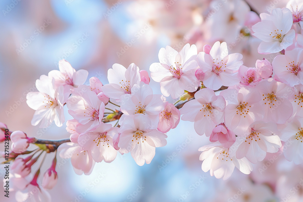 Obraz premium Close-up of cherry blossoms in full bloom