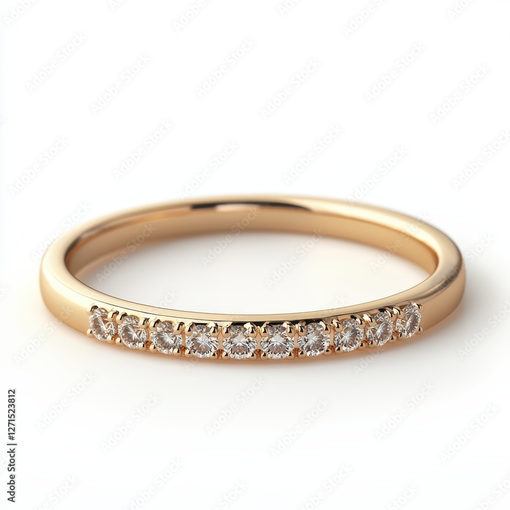 Gold band ring with sparkling diamonds Gold band ring with sparkling diamonds