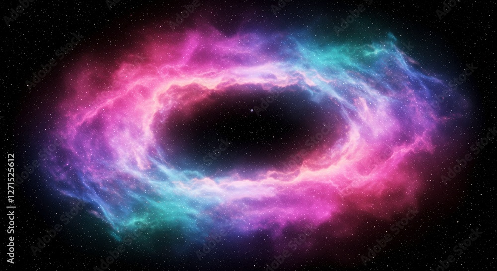 Fototapeta premium Celestial Aurora: A vibrant and mesmerizing cosmic event unfolds, revealing a spectacular display of color and light, offering a glimpse into the awe-inspiring wonders of the universe. 