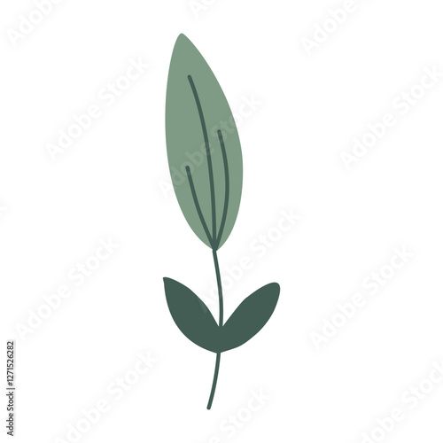 Plant leaf, branch colorful. Icon, vector