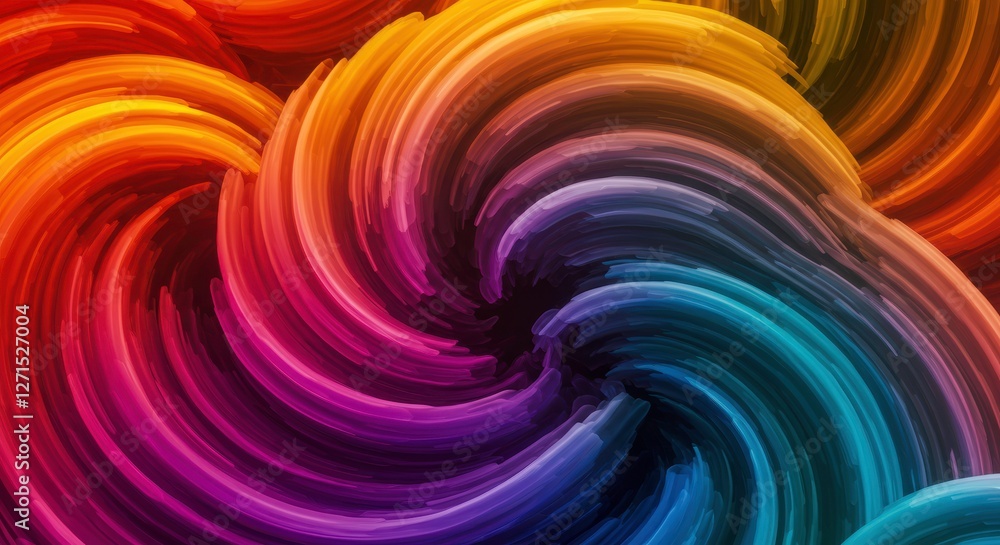 Obraz premium Swirling Rainbow: A dynamic display of vibrant colors swirls and merges, creating an abstract image.