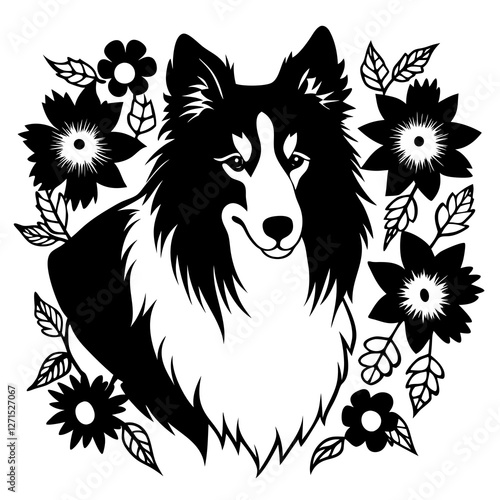 black and white dog