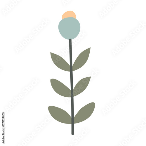 Plant leaf, branch colorful. Icon, vector