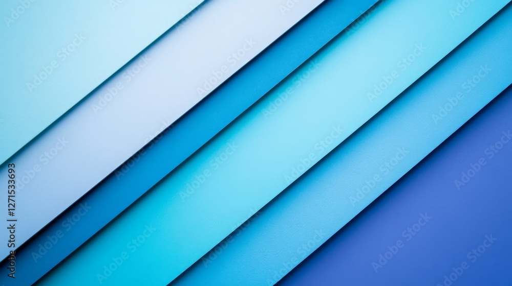 Fototapeta premium Soft Blue Gradient Background with Merging Layers in Neon Style