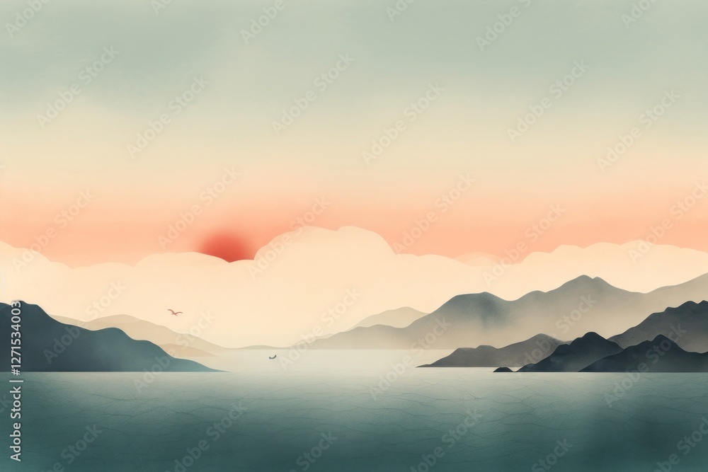 Landscape mountain sky sea. Landscape mountain sky sea.