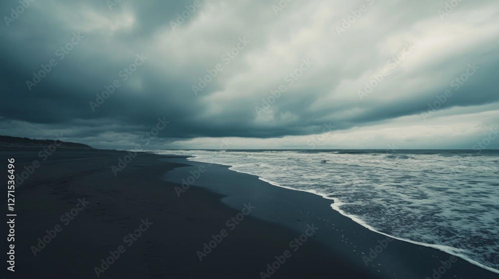 Dark Beach Stormy Sky Dark Beach Stormy Sky