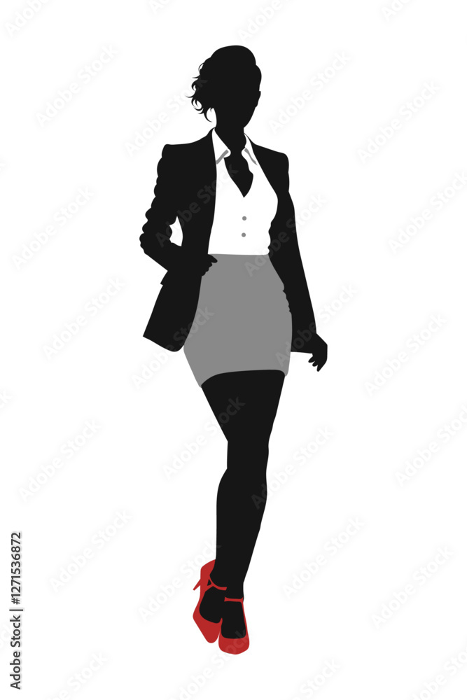 Businesswoman vector silhouette striking fun dance poses, Businesswoman vector silhouette in a success pose. Businesswoman vector silhouette striking fun dance poses, Businesswoman vector silhouette in a success pose.