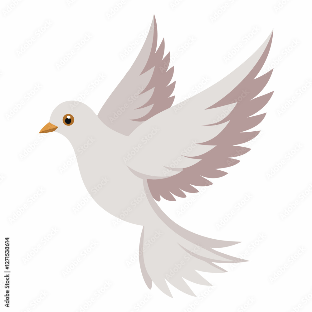 Cute bird pigeon in flight. illustration dove isolated on white background. Suitable for education poster ornithology, ,children's books. Pro Vector Cute bird pigeon in flight. illustration dove isolated on white background. Suitable for education poster ornithology, ,children's books. Pro Vector