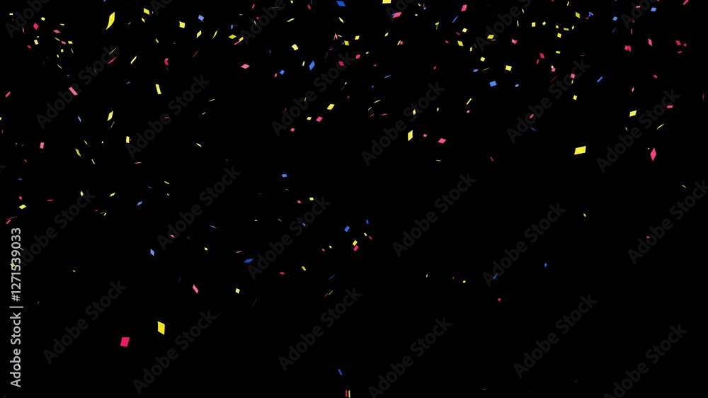 Colourful confetti falling isolated on alpha transparent background. Colourful confetti falling isolated on alpha transparent background.