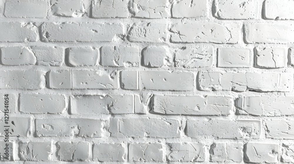Fototapeta premium Textured white brick wall with subtle imperfections, ideal for backgrounds and design projects (1)